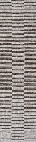JONATHAN Y SMB133A-28 Sukie Modern Offset Stripe Indoor/Outdoor 2 ft. x 8 ft. Runner Rug, Modern, Bohemian, Transitional, Scandinavian, Minimalistic, Rustic, Pet Friendly, Easy Cleaning, Beige/Brown in Saudi Arabia