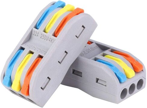 50PCS PCT-2-3 Conductor Wire Connector Wiring Terminals Lever Nut 11~28AWG 250V 32A Electric Cable Wire Quick Wiring Connector Block Lever Wire Connectors Nuts Splicing Connectors in Saudi Arabia