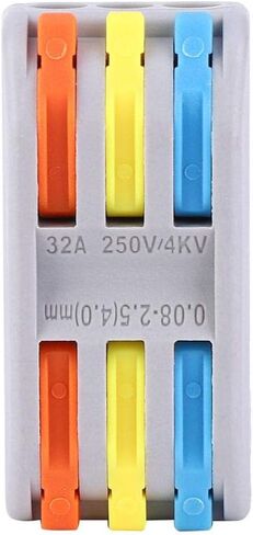 50PCS PCT-2-3 Conductor Wire Connector Wiring Terminals Lever Nut 11~28AWG 250V 32A Electric Cable Wire Quick Wiring Connector Block Lever Wire Connectors Nuts Splicing Connectors in Saudi Arabia