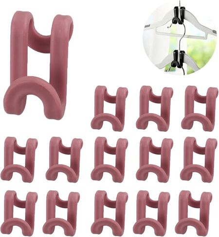70 Pack Clothes Hanger Connector Hooks, Mini Cascading Hanger Hook, Heavy Duty Space Saving for Closet(Pink) in Saudi Arabia