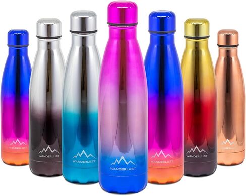 Wanderlust 17 oz Water Bottle, Reusable Leak Proof Insulated Water Bottle, Stainless Steel Water Bottles, Water Flask, Water Bottles for School, Cola Shape Water Bottle - Magic Fusion in Saudi Arabia