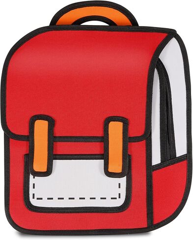 Aobiono Kawaii Backpack Cute Cartoon 3D Jump Style 2D Drawing from Comic Paper Anime Bookbag School Supplies Fun Daypack (Pink) in Saudi Arabia