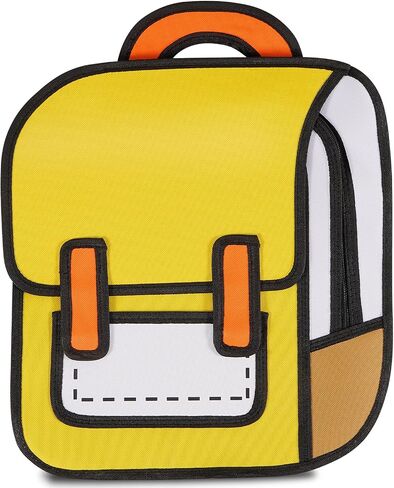 Aobiono Kawaii Backpack Cute Cartoon 3D Jump Style 2D Drawing from Comic Paper Anime Bookbag School Supplies Fun Daypack (Pink) in Saudi Arabia