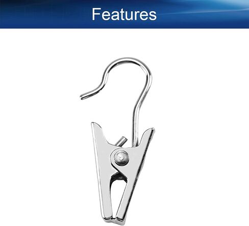 Yinpecly Curtain Clip Rings Hooks Metal 0.36'' x 0.47'' (WxH) Drapery Ring, for Window Curtain Home Decoration Rods Bedrooms Office Black Tone 24pcs in Saudi Arabia