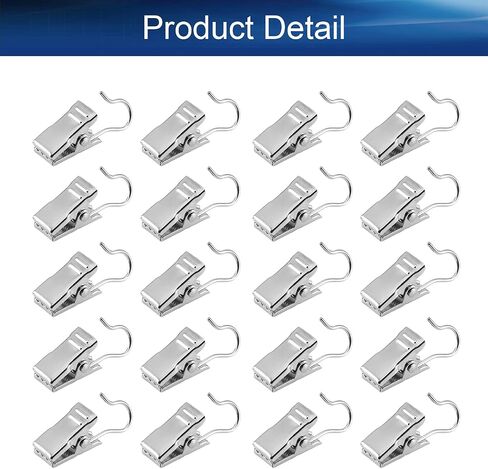 Yinpecly Curtain Clip Rings Hooks Metal 0.36'' x 0.47'' (WxH) Drapery Ring, for Window Curtain Home Decoration Rods Bedrooms Office Black Tone 24pcs in Saudi Arabia