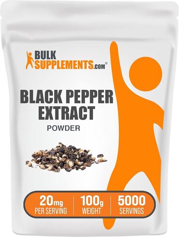 BulkSupplements.com Black Pepper Extract Powder - 95% Piperine - Black Pepper Supplements - Piperine Extract - Piperine Powder - 20mg of Black Pepper Extract per Serving (50 Grams - 1.8 oz) in Saudi Arabia