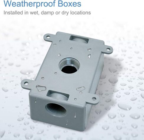 Round Electrical Outlet Box, Weatherproof 5 Hole-1/2 or 3/4 in Electrical Outlet Box, UL Listed, PVC No Cover Junction Box, Gray in Kuwait