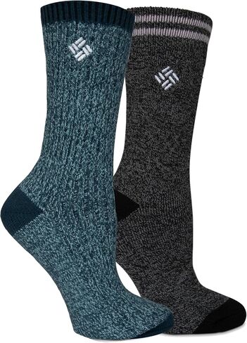 Columbia Women's Medium Thermal Crew Socks 2 Pair, Nightwave, Women's Shoe 4-10 in Saudi Arabia