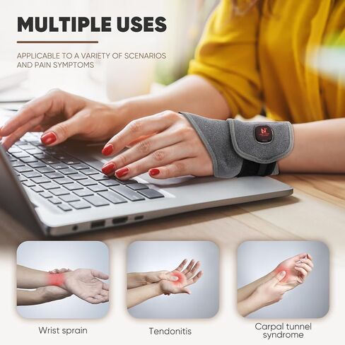 Aroma Season Hand Heating Pad, Carpal Tunnel Relief Heating Pad Cordless for De Quervain‘s Tenosynovitis, 3000 mAh Rechargeable Battery, Left Right Hand (Grey) in Saudi Arabia