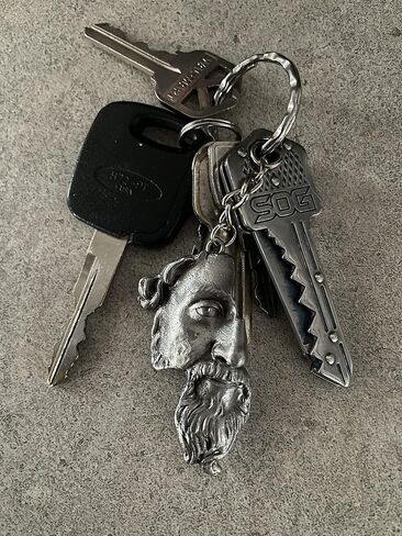 Marcus Aurelius Stoic Key Chain - Antique Silver, Medium in Saudi Arabia