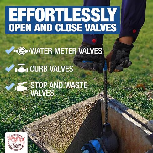 Water Meter Key 12 Inch - Durable Rebar Steel T-Handle with 4-Way Multi-Functional Utility Key for Water Meter Valves, Curb Valves in Saudi Arabia