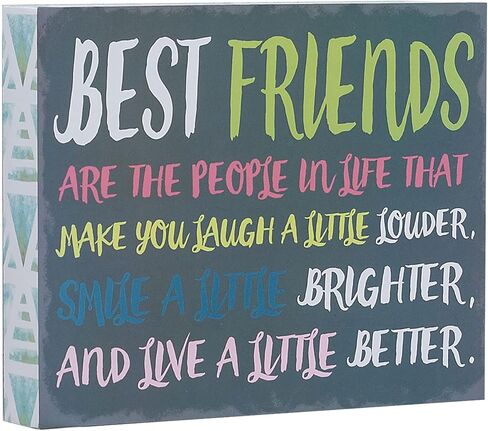 Barnyard Designs Wooden Box Sign Motivational Desk Decor, Primitive Decor Office Desk Decorations for Women Office Bathroom Shelf Decor, Inspirational Desk Décor (Good Friends) in Saudi Arabia