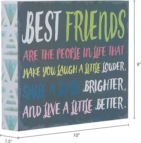 Barnyard Designs Wooden Box Sign Motivational Desk Decor, Primitive Decor Office Desk Decorations for Women Office Bathroom Shelf Decor, Inspirational Desk Décor (Good Friends) in Saudi Arabia