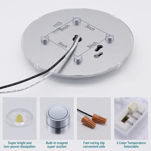 3.93'' LED Light Engine Retrofit Kit for Ceiling Fan Light, 12W 1000Lm Dimmable Ceiling Fan Light Replacement, 3000K Light Engine for Ceiling Fan, Pendant, Lantern, Warm Light, ETL Listed in Saudi Arabia