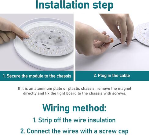 3.93'' LED Light Engine Retrofit Kit for Ceiling Fan Light, 12W 1000Lm Dimmable Ceiling Fan Light Replacement, 3000K Light Engine for Ceiling Fan, Pendant, Lantern, Warm Light, ETL Listed in Saudi Arabia
