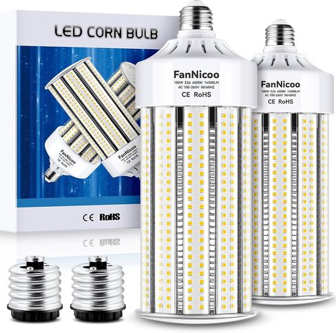 2 حزمة 1200W ما يعادل 100W LED لمبات الذرة 14500 لومن 6500K ضوء النهار الأبيض الذرة ضوء لمبة السوبر مشرق E26 / E39 قاعدة LED لمبة ضوء الذرة للإضاءة الصناعية التجارية مستودع ورشة عمل الشارع in Kuwait