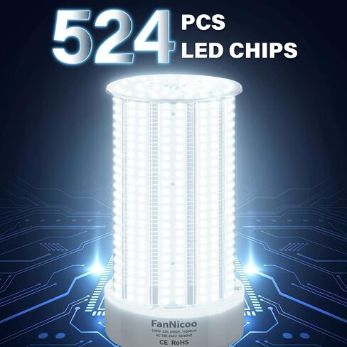 2 حزمة 1200W ما يعادل 100W LED لمبات الذرة 14500 لومن 6500K ضوء النهار الأبيض الذرة ضوء لمبة السوبر مشرق E26 / E39 قاعدة LED لمبة ضوء الذرة للإضاءة الصناعية التجارية مستودع ورشة عمل الشارع in Kuwait