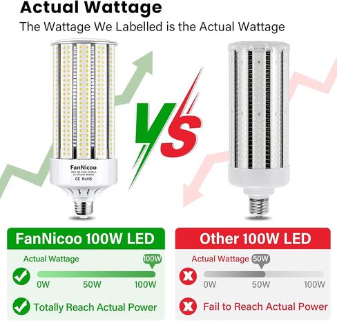 2 حزمة 1200W ما يعادل 100W LED لمبات الذرة 14500 لومن 6500K ضوء النهار الأبيض الذرة ضوء لمبة السوبر مشرق E26 / E39 قاعدة LED لمبة ضوء الذرة للإضاءة الصناعية التجارية مستودع ورشة عمل الشارع in Kuwait
