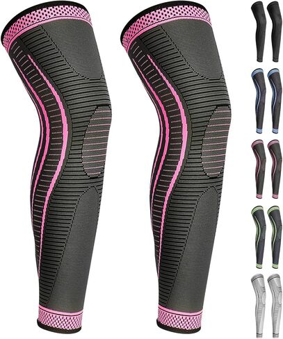 2 Pack Full Leg Compression Sleeves, Long Knee Brace Support for ACL,PCL, Meniscus Tear, Arthritis, Tendinitis in Saudi Arabia