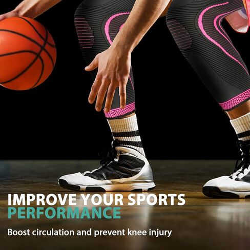 2 Pack Full Leg Compression Sleeves, Long Knee Brace Support for ACL,PCL, Meniscus Tear, Arthritis, Tendinitis in Saudi Arabia