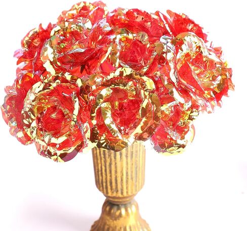N&T NIETING 16Pcs Galaxy Rose Red Colorful Artificial Flower Gifts for Women Mom Sister Wife Daughters Gifts Forever Rose Gifts for Anniversary, Rainbow Roses Gift for Her, Wedding, Birthday, Pink in Saudi Arabia