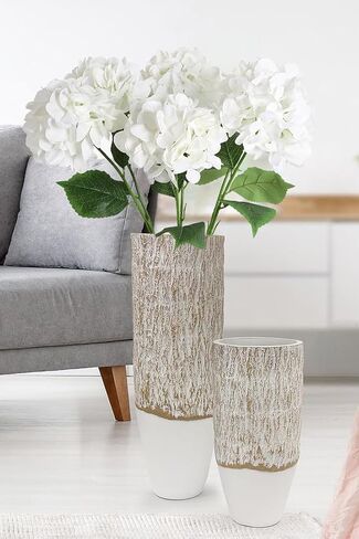 6pcs 28in White Hydrangea Artificial Silk Flowers for Tall Vase Long Stem Big Fake Hydrangea Flowers Lifelike Faux Hydrangea for Wedding Baby Shower Party Home Table Centerpieces Decor (White) in Saudi Arabia