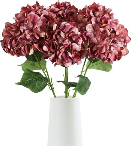 6pcs 28in White Hydrangea Artificial Silk Flowers for Tall Vase Long Stem Big Fake Hydrangea Flowers Lifelike Faux Hydrangea for Wedding Baby Shower Party Home Table Centerpieces Decor (White) in Saudi Arabia