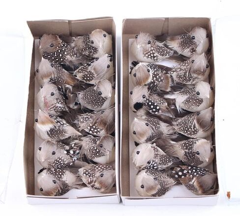 Warmtree 24 Pcs Artificial Simulation Birds Feather Mini Bird Decorative Fake Birds for Christmas Tree Craft Home Ornaments Garden Wedding Decoration (Set B) in Saudi Arabia