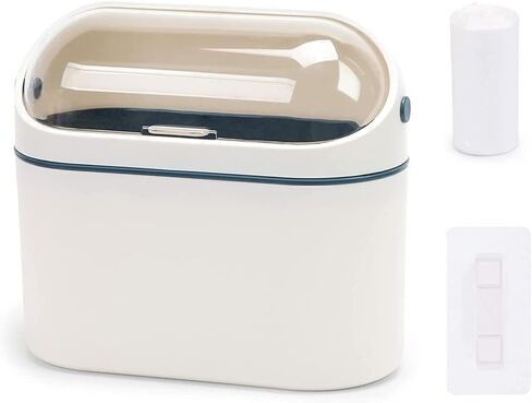 LOVEINUSA سلة المهملات الصغيرة مع غطاء، سلة المهملات المكتبية، سلة المهملات القابلة للتركيب، سلة المهملات على سطح الطاولة لفريزر حوض المطبخ والمكتب RV in Kuwait