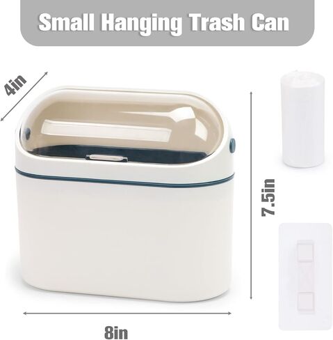 LOVEINUSA سلة المهملات الصغيرة مع غطاء، سلة المهملات المكتبية، سلة المهملات القابلة للتركيب، سلة المهملات على سطح الطاولة لفريزر حوض المطبخ والمكتب RV in Kuwait