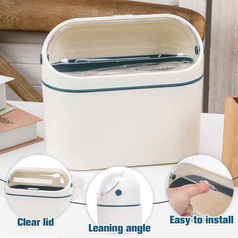 LOVEINUSA سلة المهملات الصغيرة مع غطاء، سلة المهملات المكتبية، سلة المهملات القابلة للتركيب، سلة المهملات على سطح الطاولة لفريزر حوض المطبخ والمكتب RV in Kuwait