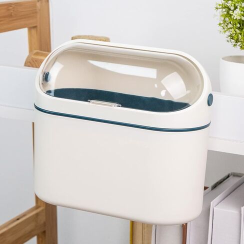 LOVEINUSA سلة المهملات الصغيرة مع غطاء، سلة المهملات المكتبية، سلة المهملات القابلة للتركيب، سلة المهملات على سطح الطاولة لفريزر حوض المطبخ والمكتب RV in Kuwait