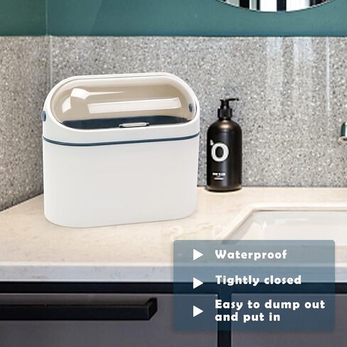 LOVEINUSA سلة المهملات الصغيرة مع غطاء، سلة المهملات المكتبية، سلة المهملات القابلة للتركيب، سلة المهملات على سطح الطاولة لفريزر حوض المطبخ والمكتب RV in Kuwait