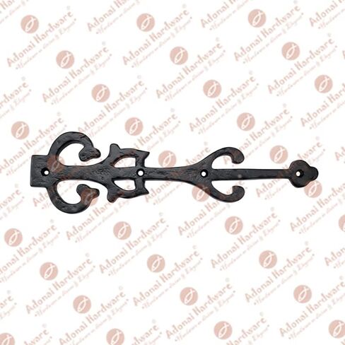 Adonai Hardware 10.9 Inch "Izehar" Heavy Duty Antique Cast Iron Strap False/Faux/Dummy Hinge Fronts (2 Pack, Black Powder Coated) for Vintage Barn Doors, Gates, Furniture, Garage, Shutters and Fences in Saudi Arabia