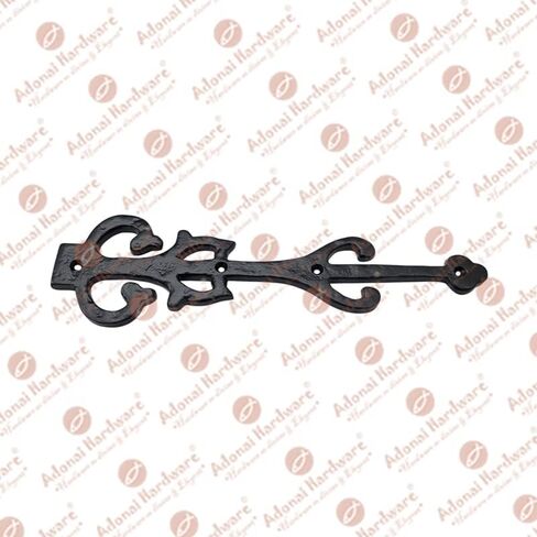 Adonai Hardware 10.9 Inch "Izehar" Heavy Duty Antique Cast Iron Strap False/Faux/Dummy Hinge Fronts (2 Pack, Black Powder Coated) for Vintage Barn Doors, Gates, Furniture, Garage, Shutters and Fences in Saudi Arabia