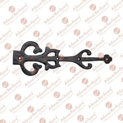 Adonai Hardware 10.9 Inch "Izehar" Heavy Duty Antique Cast Iron Strap False/Faux/Dummy Hinge Fronts (2 Pack, Black Powder Coated) for Vintage Barn Doors, Gates, Furniture, Garage, Shutters and Fences in Saudi Arabia