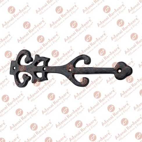 Adonai Hardware 10.9 Inch "Izehar" Heavy Duty Antique Cast Iron Strap False/Faux/Dummy Hinge Fronts (2 Pack, Black Powder Coated) for Vintage Barn Doors, Gates, Furniture, Garage, Shutters and Fences in Saudi Arabia