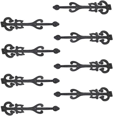Adonai Hardware 10.9 Inch "Izehar" Heavy Duty Antique Cast Iron Strap False/Faux/Dummy Hinge Fronts (2 Pack, Black Powder Coated) for Vintage Barn Doors, Gates, Furniture, Garage, Shutters and Fences in Saudi Arabia