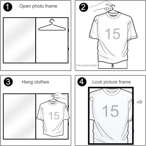 Jersey Frame Display Case Lightweight & Durable Jersey FramePinboard, Shatterproof Plexiglass & Hanging Kit for Football Baseball Basketball Soccer Hockey Shirt in Saudi Arabia