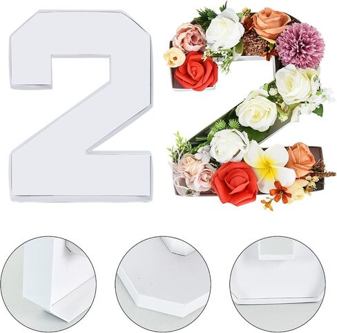TONIFUL 10" White Paper Mache Number Cardboard Chocolate Covered Strawberries Fillable Sweets Macarone Candy Container Box (1) in Saudi Arabia