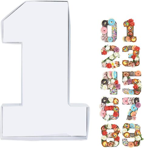 TONIFUL 10" White Paper Mache Number Cardboard Chocolate Covered Strawberries Fillable Sweets Macarone Candy Container Box (1) in Saudi Arabia