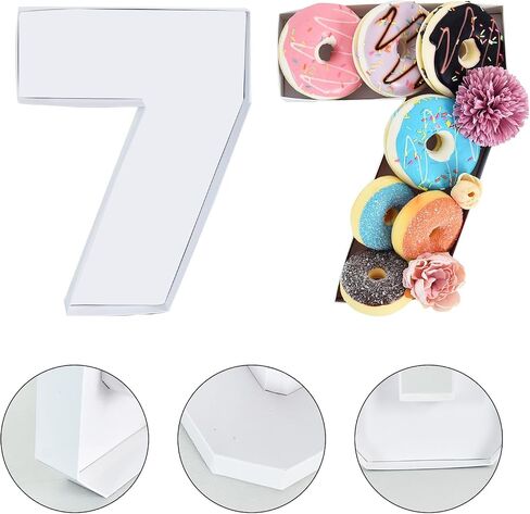 TONIFUL 10" White Paper Mache Number Cardboard Chocolate Covered Strawberries Fillable Sweets Macarone Candy Container Box (1) in Saudi Arabia