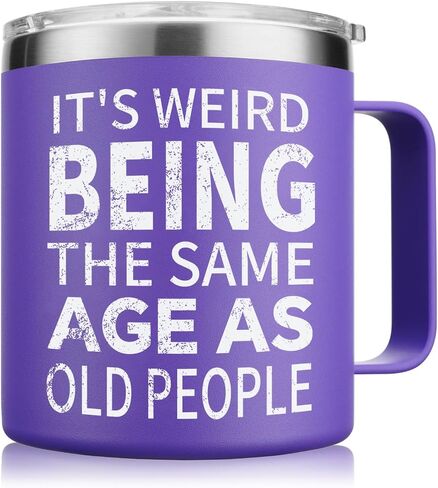 NOWWISH Gifts for Men - It's Weird Being The Same Age As Old People Coffee Mug - Funny Valentines Day Gifts for Him Husband, Grandpa, Dad, Father on Birthday and Fathers Day (14oz, Navy Blue) in Saudi Arabia