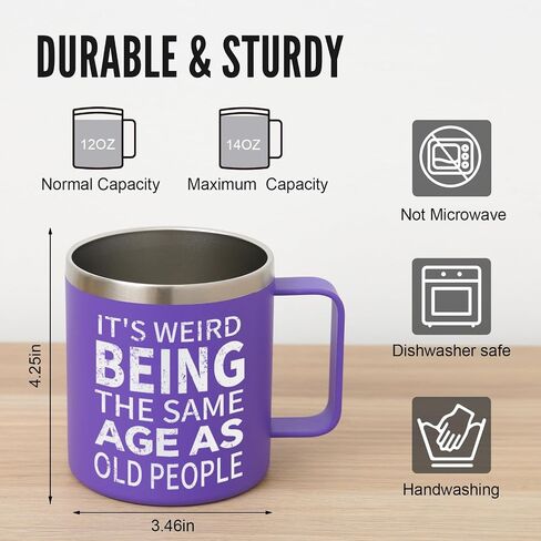 NOWWISH Gifts for Men - It's Weird Being The Same Age As Old People Coffee Mug - Funny Valentines Day Gifts for Him Husband, Grandpa, Dad, Father on Birthday and Fathers Day (14oz, Navy Blue) in Saudi Arabia