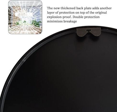 GLSLAND Circle Mirror, Black Round Wall Mirror 18 Inch, Round Vanity Mirror for Bathrooms, Entryways, Living Rooms and Wall Decor in Saudi Arabia
