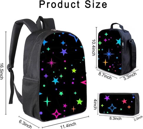3PCS Cartoon Backpack Set Anime Bookbag with Lunch Box and Pencil Case for Teen Kids Boys Girls Daily Use 1 in Saudi Arabia
