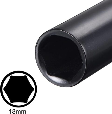 uxcell 1/2" Drive by 18mm Deep Socket, Heat-Treated CR-V Steel 8" Length, 6-Point Metric Sizes in Saudi Arabia