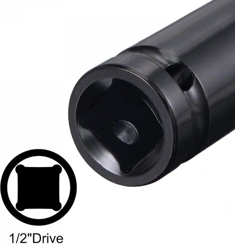 uxcell 1/2" Drive by 18mm Deep Socket, Heat-Treated CR-V Steel 8" Length, 6-Point Metric Sizes in Saudi Arabia