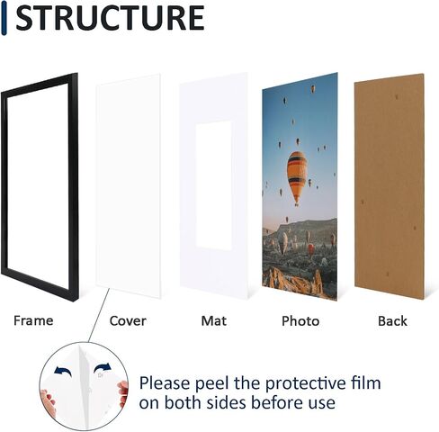 إطارات صور مقاس 8.5 × 11 بوصة، صور عرض 6 × 8 مع حصيرة أو 8.5 × 11 بدون حصيرة لسطح الطاولة أو عرض الحائط للفنون أو الصور أو الملصقات، حزمة من 1 in Kuwait
