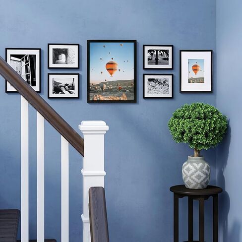 إطارات صور مقاس 8.5 × 11 بوصة، صور عرض 6 × 8 مع حصيرة أو 8.5 × 11 بدون حصيرة لسطح الطاولة أو عرض الحائط للفنون أو الصور أو الملصقات، حزمة من 1 in Kuwait